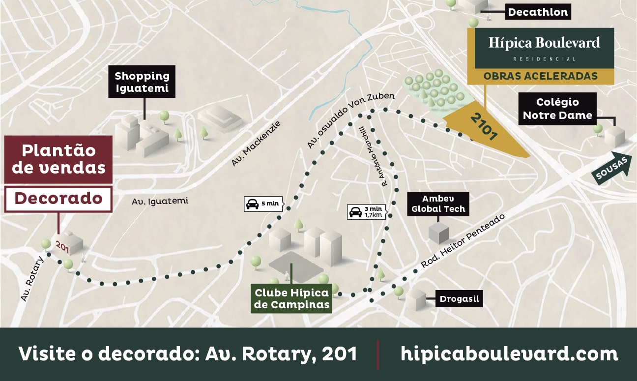 Mapa Hípica Boulevard Campinas