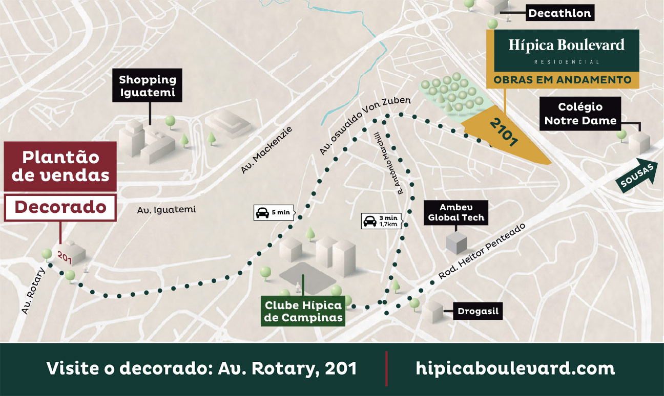 Mapa Hípica Boulevard Campinas
